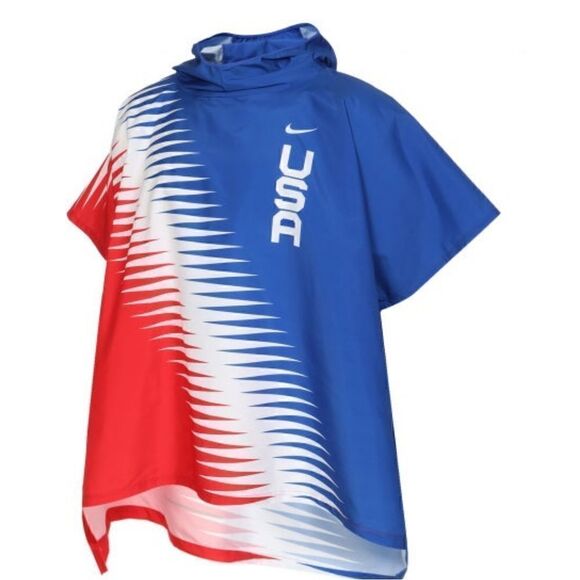 Nike USA Team Marathoner Poncho Jacket Dri-Fit Repel Size Small S Blue Olympics - Picture 5 of 12